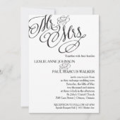 Klassieke Mr. & Mrs Wedding Invitation Kaart (Voorkant)