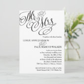 Klassieke Mr. & Mrs Wedding Invitation Kaart (Staand voorkant)