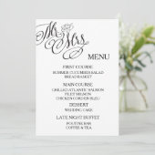 Klassieke Mr. & Mrs Wedding Menu (Staand voorkant)