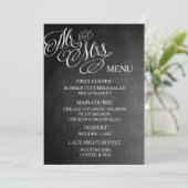 Klassieke Mr. & Mrs Wedding Menu Chalkboard (Staand voorkant)