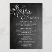 Klassieke Mr. & Mrs Wedding Menu Chalkboard (Voorkant)
