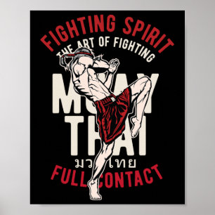 Klassieke Muay Thai Kickbokser Training Werk Poster