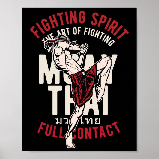 Klassieke Muay Thai Kickbokser Training Werk Poster (Voorkant)
