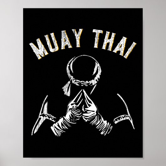 Klassieke Muay Thai Training Mma Kickboksen Poster (Voorkant)
