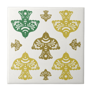 Klassieke multikleur unieke groene mosterd combina tegeltje