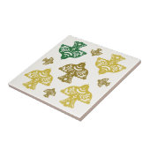 Klassieke multikleur unieke groene mosterd combina tegeltje (Zijkant)