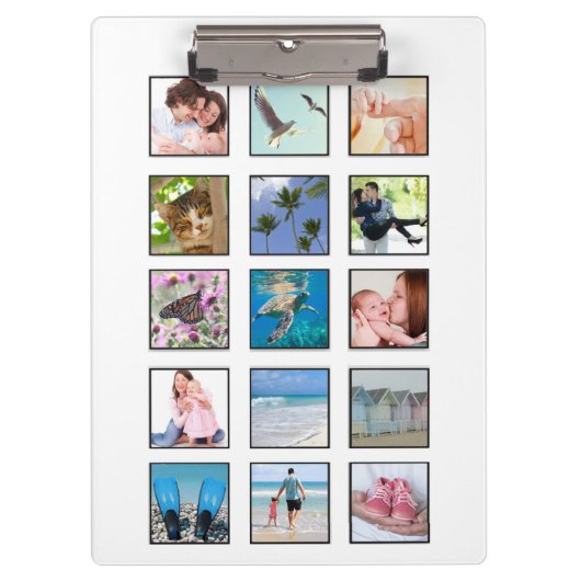Klassieke Multiple Square Custom Photo Collage Klembord (Voorkant)