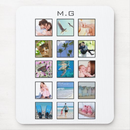 Klassieke Multiple Square Custom Photo Collage Muismat (Voorkant)