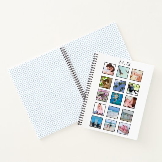 Klassieke Multiple Square Custom Photo Collage Notitieboek (Binnen)