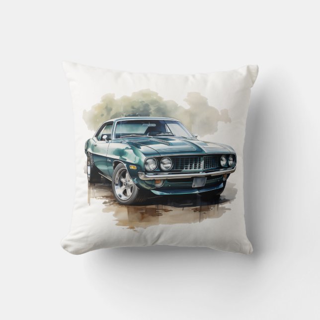 Klassieke Muscle Auto Kussen (Voorkant)