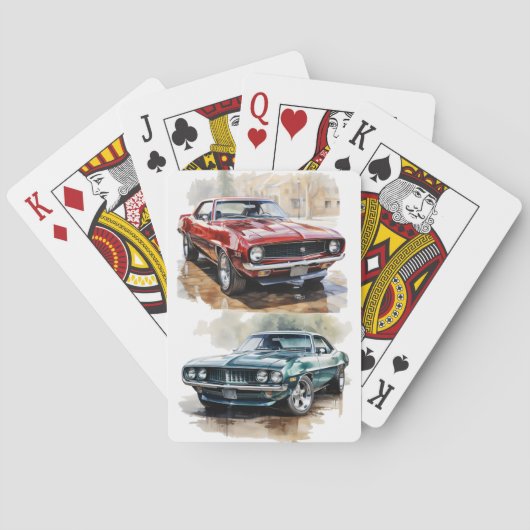 Klassieke Muscle Auto Pokerkaarten (Achterkant)
