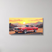 Klassieke Muscle Car 1967 Canvas Afdruk (Voorkant)