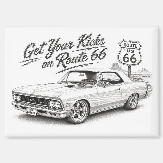Klassieke Muscle Car Magneet (Voorkant)