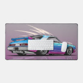 Klassieke Muscle Car, stijlvol modern. Paarse en b Bureaumat (Keyboard & Muis)