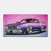 Klassieke Muscle Car, stijlvol modern. Roze en bla Bureaumat (Voorkant)
