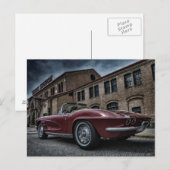 klassieke musculatuur chevy corvette briefkaart (Voorkant / Achterkant)