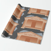 Klassieke museumarchitectuur cadeaupapier (Uitgerold)