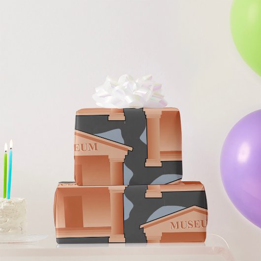 Klassieke museumarchitectuur cadeaupapier