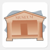 Klassieke museumarchitectuur vierkante sticker (Voorkant)