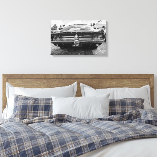 Klassieke Mustang canvas afdrukken/wandkunst (Insitu (Slaapkamer))