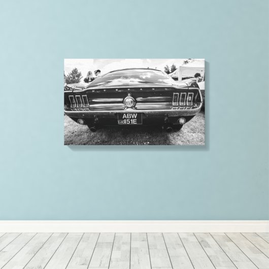 Klassieke Mustang canvas afdrukken/wandkunst (Insitu (Houten vloer))