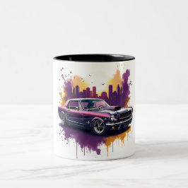 Klassieke Mustang Spierwagen Tweekleurige Koffiemok