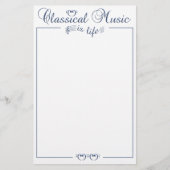 Klassieke muziek briefpapier, aanpasbaar briefpapier (Voorkant)