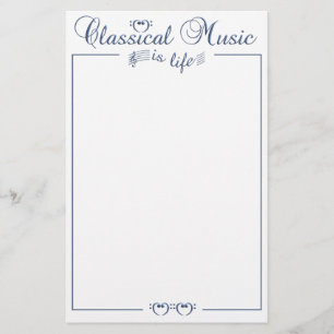 Klassieke muziek briefpapier, aanpasbaar briefpapier