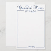 Klassieke muziek briefpapier, aanpasbaar briefpapier (Voorkant / Achterkant)