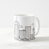 Klassieke muziek Cartoon Skyline Mok (Voorkant rechts)