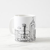 Klassieke muziek Cartoon Skyline Mok (Voorkant links)