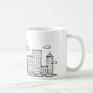 Klassieke muziek Cartoon Skyline Mok