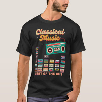 Klassieke muziek Cassettebandje Retro 80's T-shirt