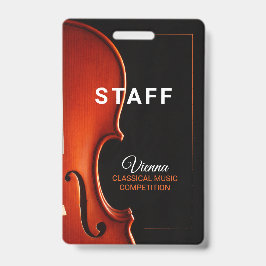 Klassieke Muziek Competitie Staf All Access Badge