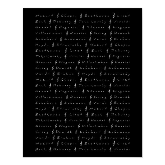 Klassieke muziek componisten perfect poster (Voorkant)