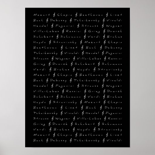 Klassieke muziek componisten poster (Voorkant)