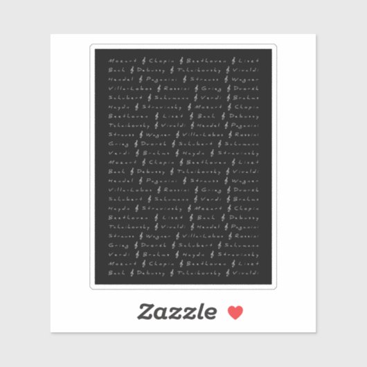 Klassieke muziek componisten sticker (Vel)