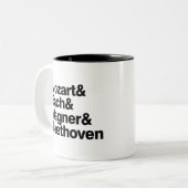 Klassieke muziek - Composers Band Funny mug Tweekleurige Koffiemok (Voorkant links)