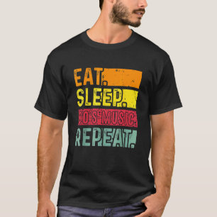 Klassieke muziek Eat Sleep 80's Muziek Herhaal Ret T-shirt