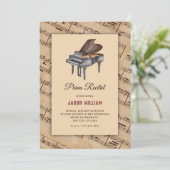 klassieke muziek piano recital kaart (Staand voorkant)