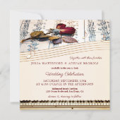 Klassieke muziek Roos Wedding Invitation Kaart (Voorkant)