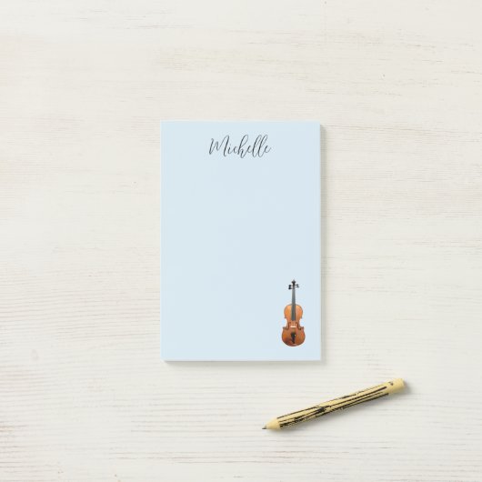 Klassieke muziek Violin Blue Post-it® Notes (Op bureau)