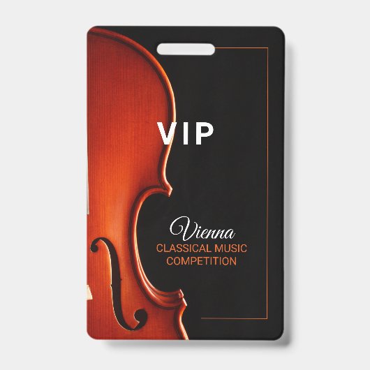 Klassieke Muziek Wedstrijd Event VIP Access Badge (Voorkant)