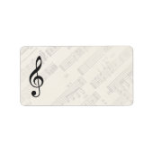 Klassieke muziekblad | Leeg adres Etiket (Voorkant)