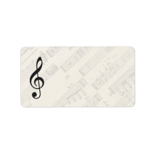 Klassieke muziekblad Leeg adres Etiket