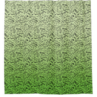 Klassieke muziekcomponisten Notation Lime Green Douchegordijn