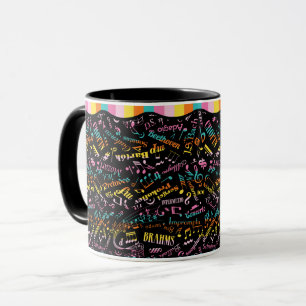 Klassieke muziekcomponisten Notation Rainbow Black Mok