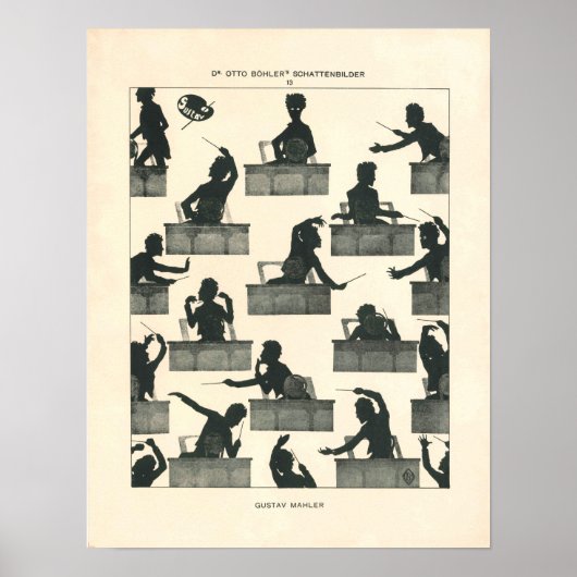 Klassieke muziekdirigent -  mahler poster (Voorkant)