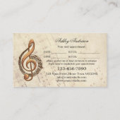 Klassieke muziekdocent Visitekaartje voor benoemin Afsprakenkaartje (Achterkant)