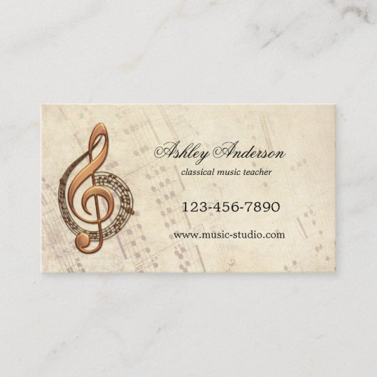 Klassieke muziekdocent Visitekaartje voor benoemin Afsprakenkaartje (Voorkant)